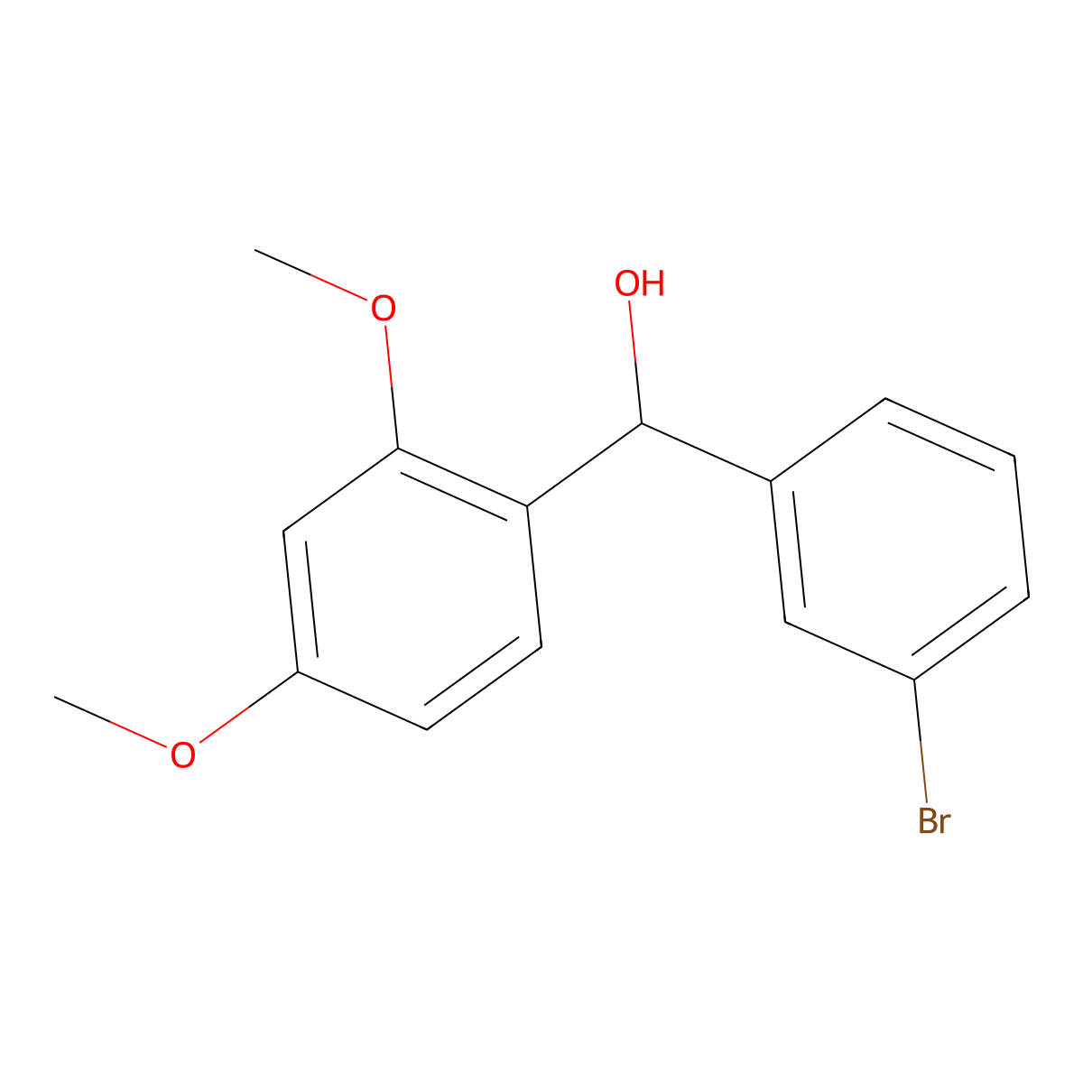 (3-Bromophenyl)(2,4-dimethoxyphenyl)methanol molecular structure, CAS 1283700-85-5