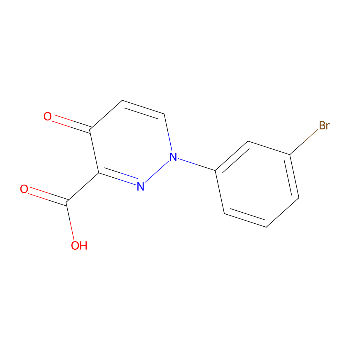 1-(3-Bromophenyl)-4-oxo-1,4-dihydropyridazine-3-carboxylic acid molecular structure, CAS 1283709-42-1