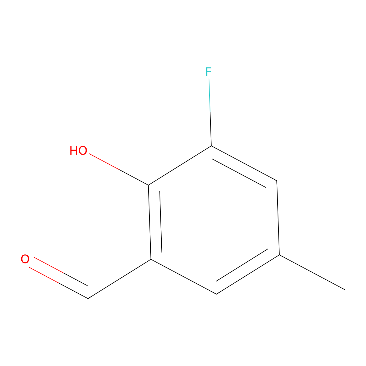 3-Fluoro-2-hydroxy-5-methylbenzaldehyde molecular structure, CAS 1283717-52-1