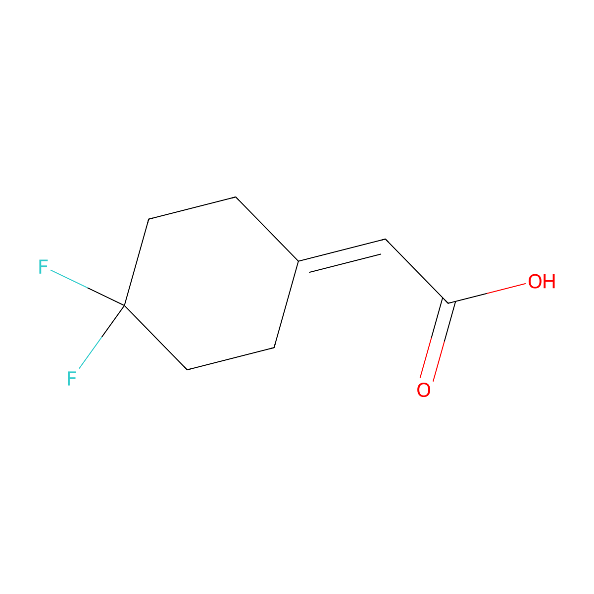 2-(4,4-Difluorocyclohexylidene)acetic acid molecular structure, CAS 1283717-77-0