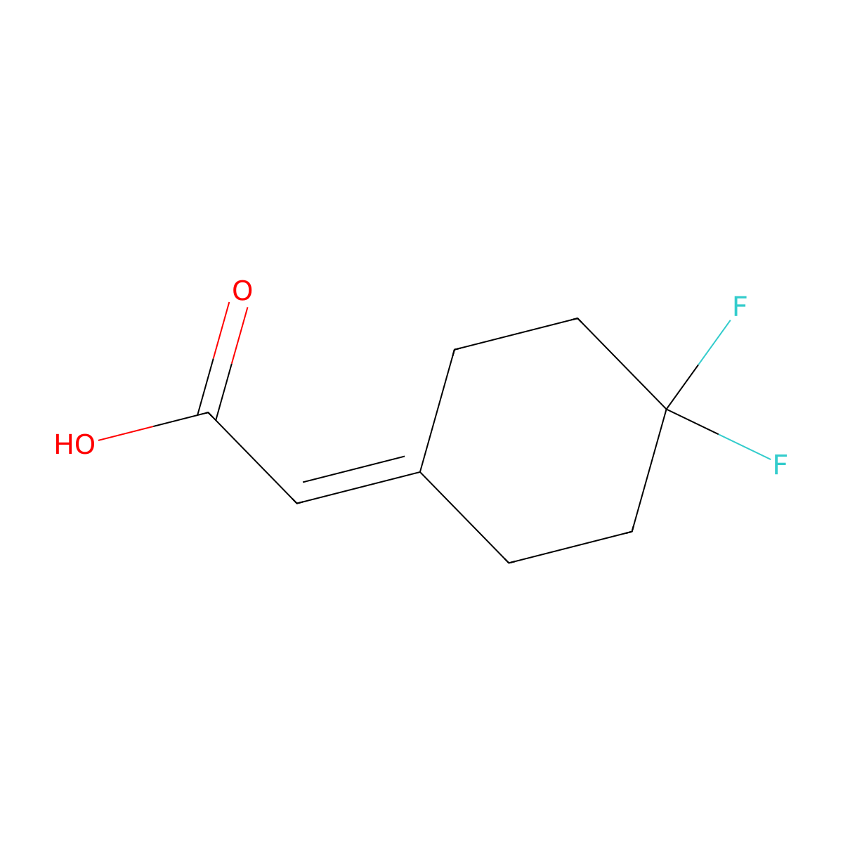 2-(4,4-Difluorocyclohexylidene)acetic acid molecular structure, CAS 1283717-77-0