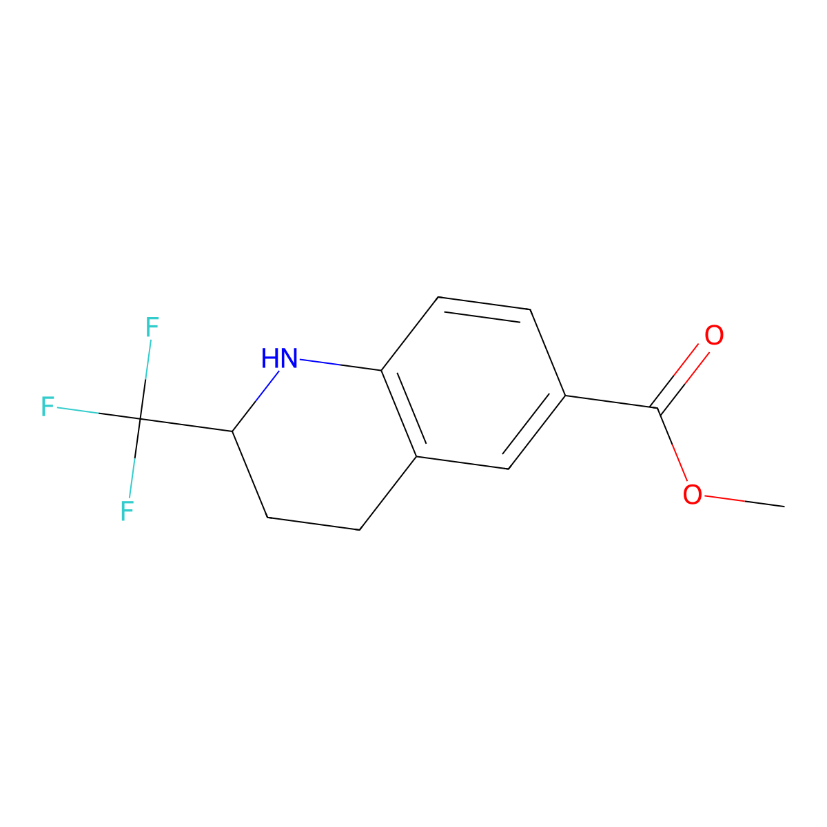 Methyl 2-(trifluoromethyl)-1,2,3,4-tetrahydroquinoline-6-carboxylate molecular structure, CAS 1283718-31-9