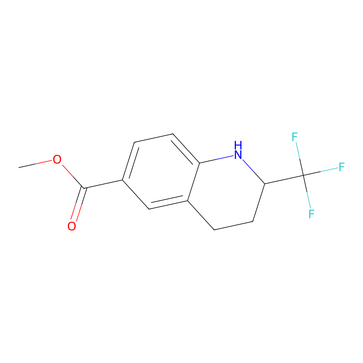 Methyl 2-(trifluoromethyl)-1,2,3,4-tetrahydroquinoline-6-carboxylate molecular structure, CAS 1283718-31-9