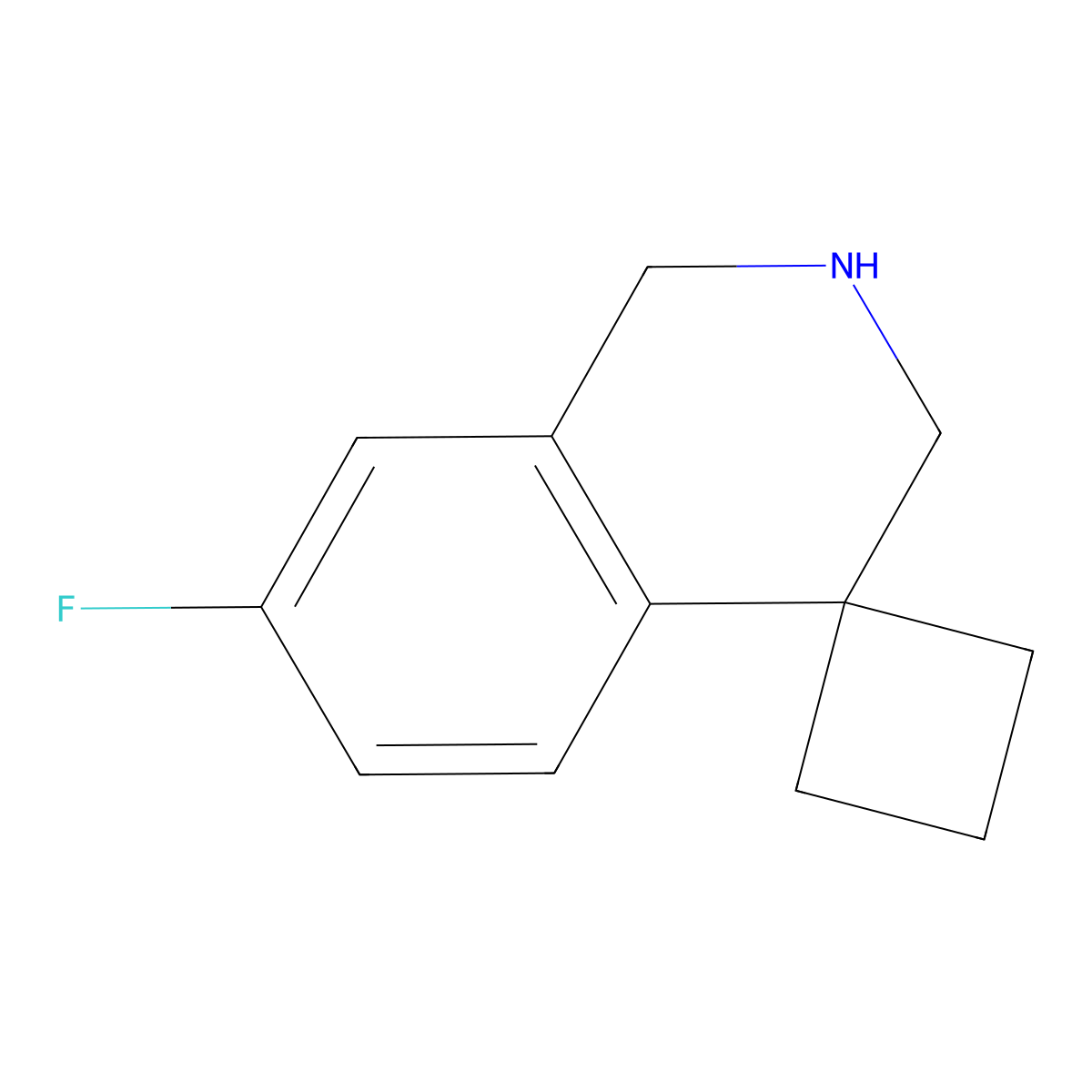 7'-fluoro-2',3'-dihydro-1'H-spiro[cyclobutane-1,4'-isoquinoline] molecular structure, CAS 1283718-61-5