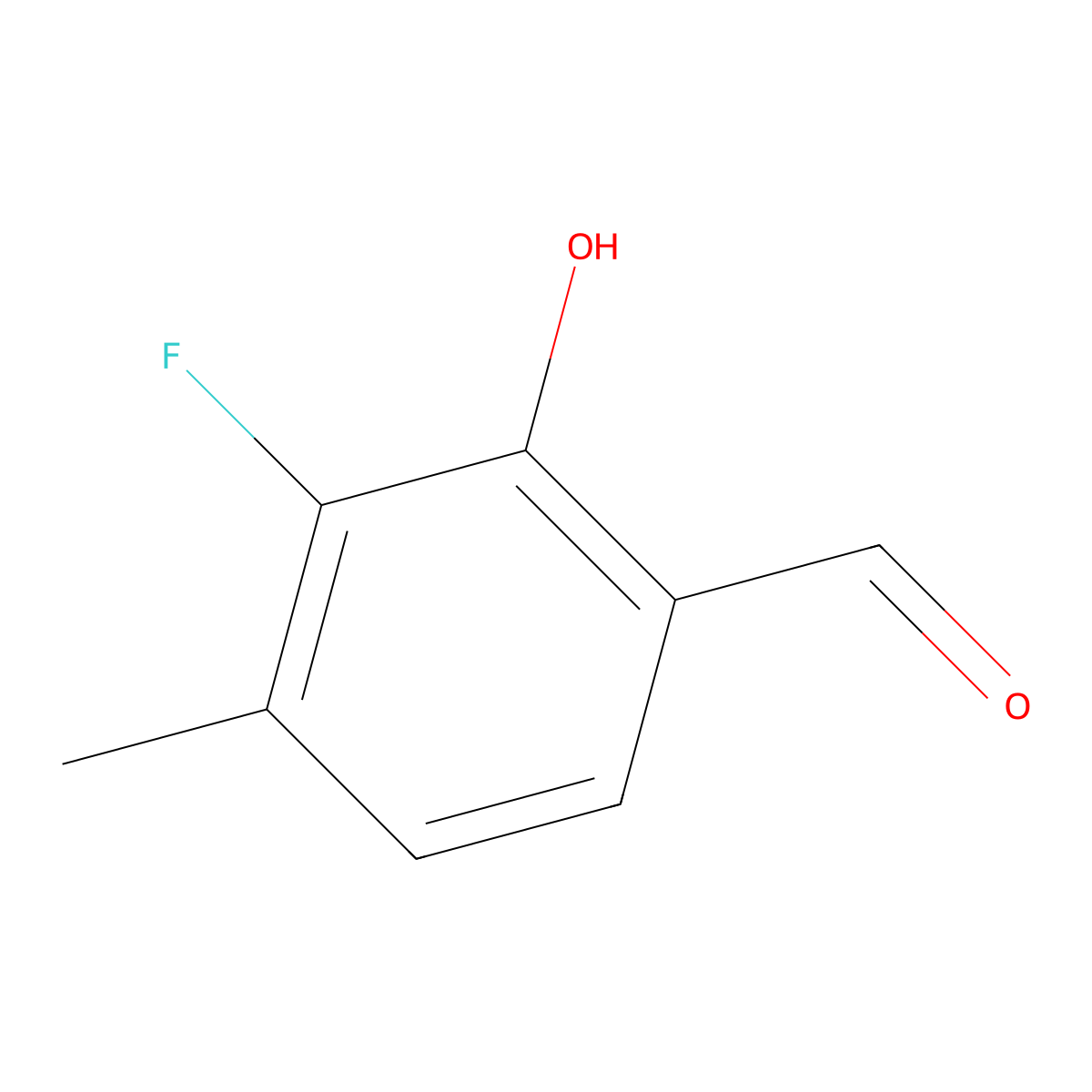 3-Fluoro-2-hydroxy-4-methylbenzaldehyde molecular structure, CAS 1283718-64-8