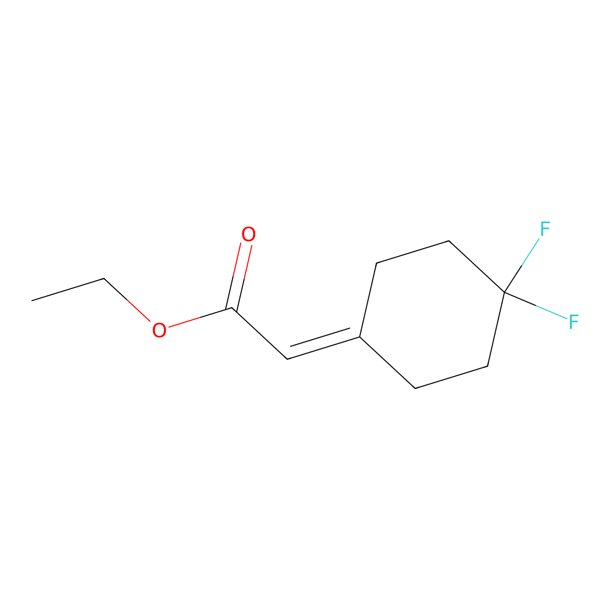 Ethyl 2-(4,4-difluorocyclohexylidene)acetate molecular structure, CAS 1283719-20-9