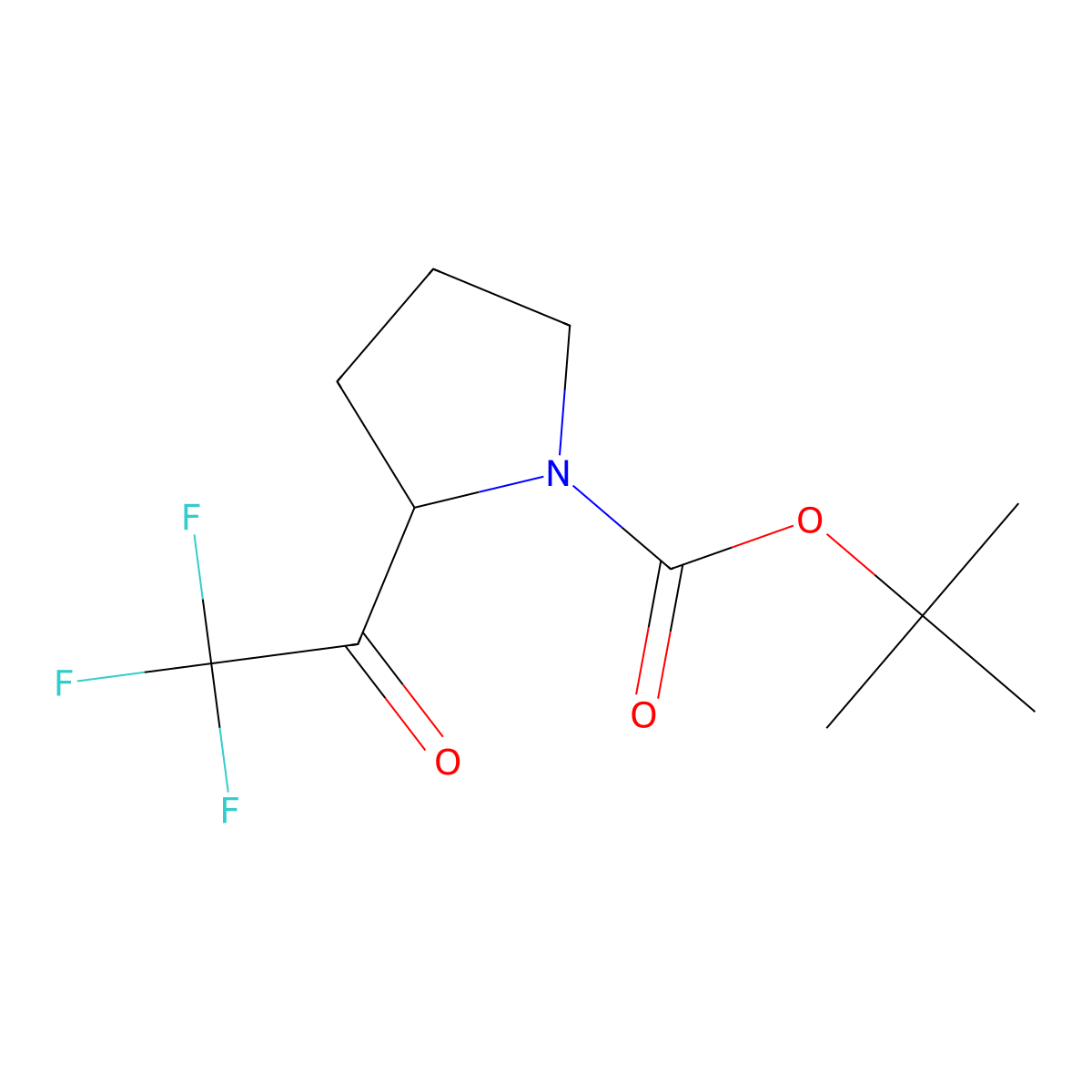 Tert-butyl 2-(2,2,2-trifluoroacetyl)pyrrolidine-1-carboxylate molecular structure, CAS 1283719-71-0