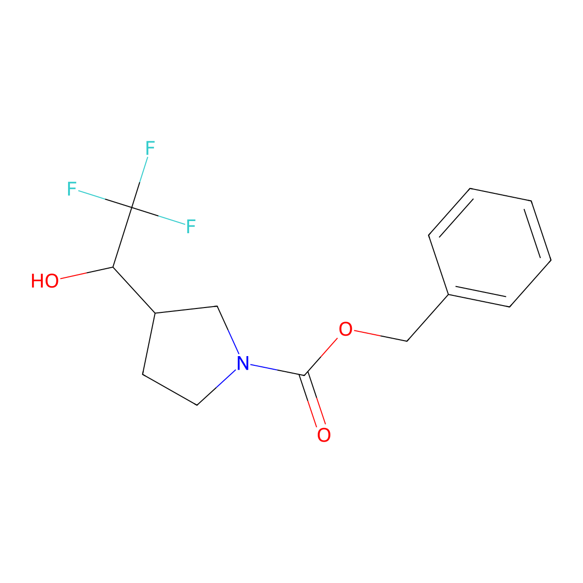 Benzyl 3-(2,2,2-trifluoro-1-hydroxyethyl)pyrrolidine-1-carboxylate molecular structure, CAS 1283719-74-3