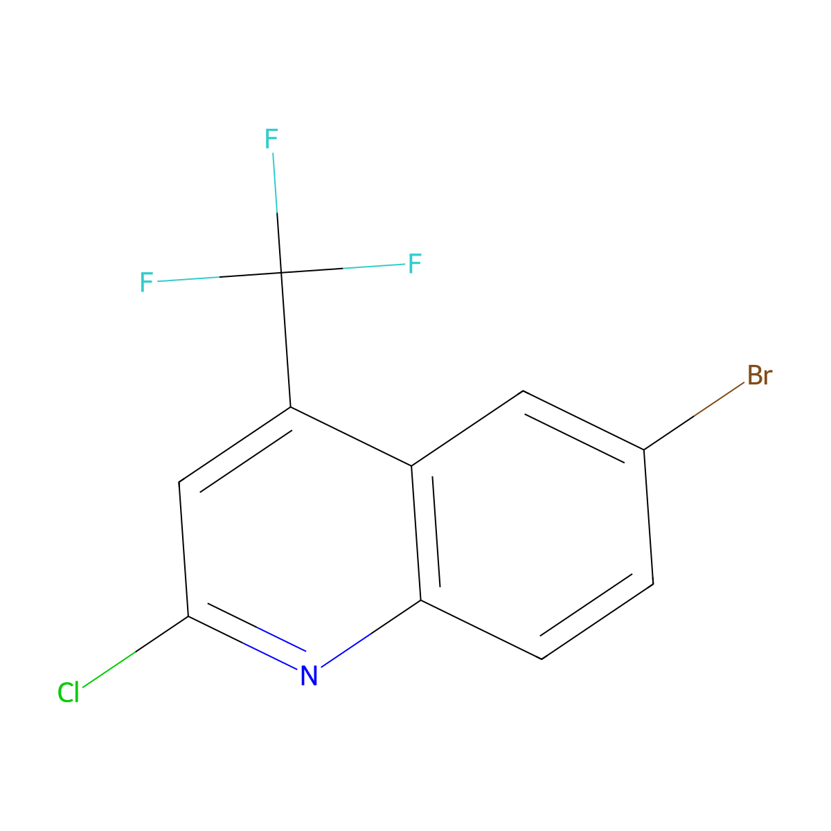 6-Bromo-2-chloro-4-(trifluoromethyl)quinoline molecular structure, CAS 1283719-79-8