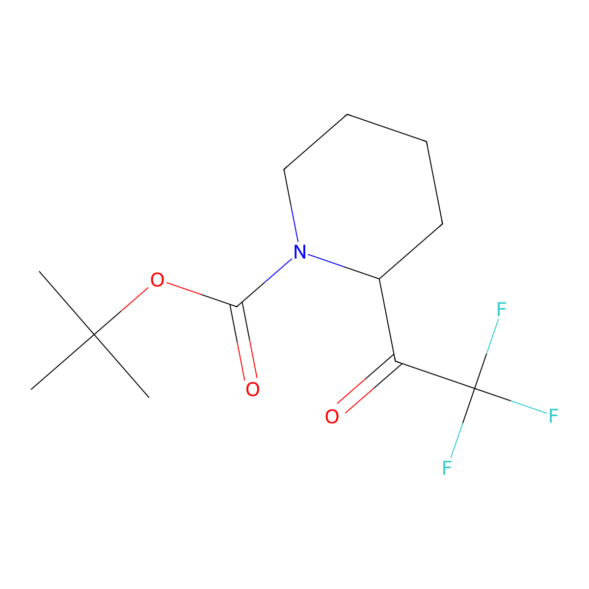 1-Piperidinecarboxylic acid, 2-(2,2,2-trifluoroacetyl)-, 1,1-dimethylethyl ester molecular structure, CAS 1283720-15-9