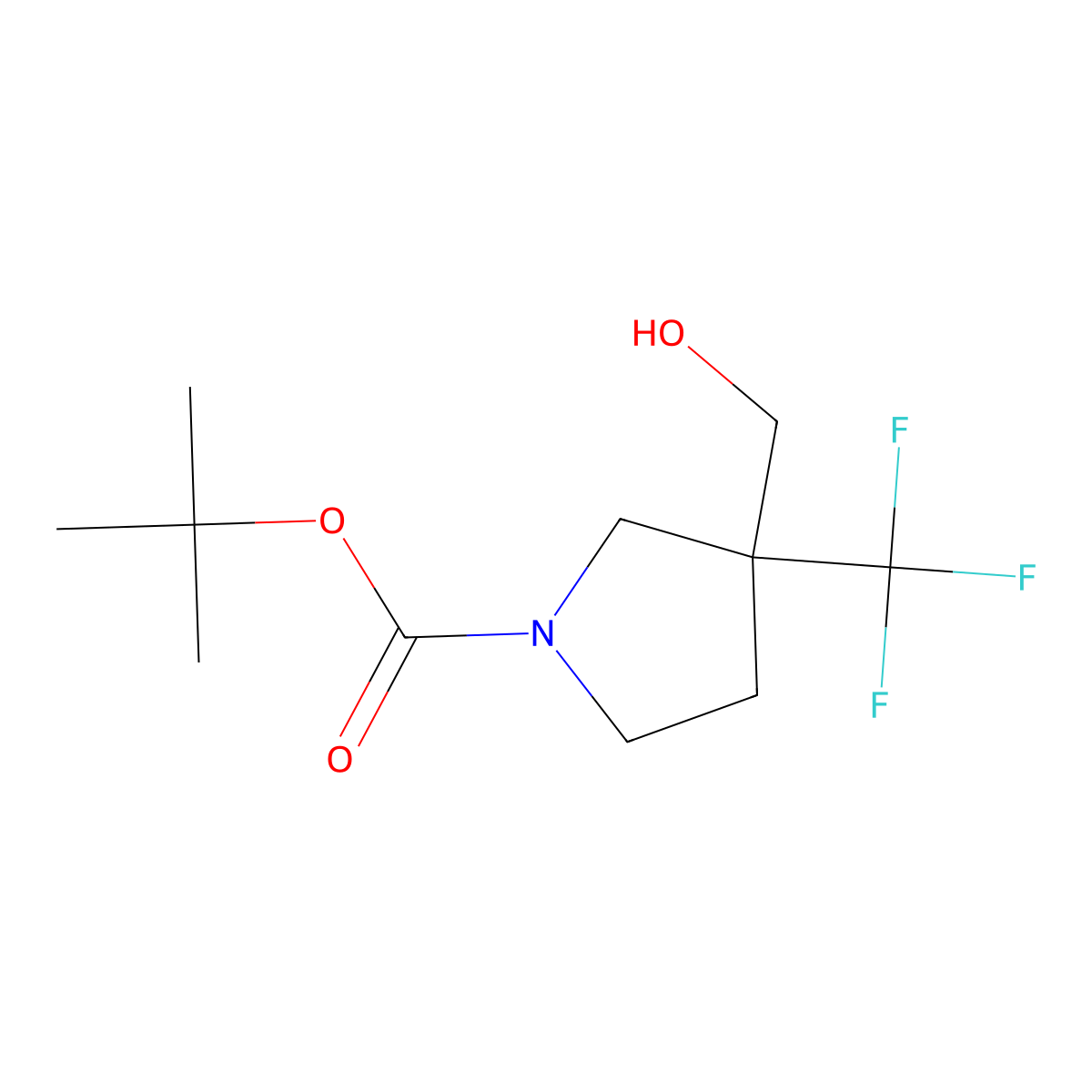 tert-Butyl 3-(hydroxymethyl)-3-(trifluoromethyl)pyrrolidine-1-carboxylate molecular structure, CAS 1283720-61-5