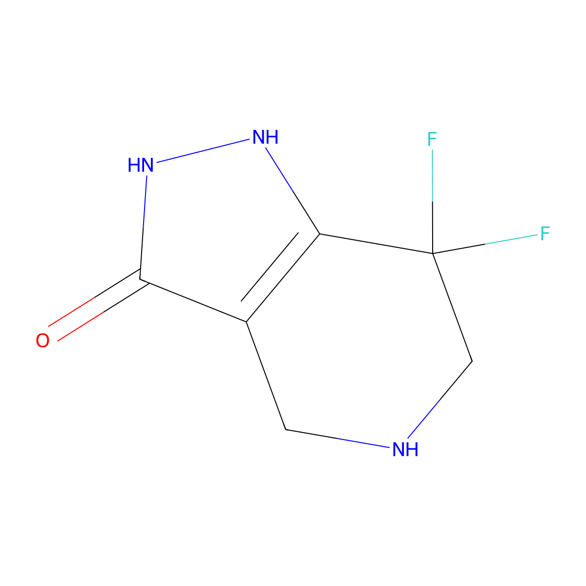 7,7-difluoro-1H,4H,5H,6H,7H-pyrazolo[4,3-c]pyridin-3-ol molecular structure, CAS 1283720-76-2