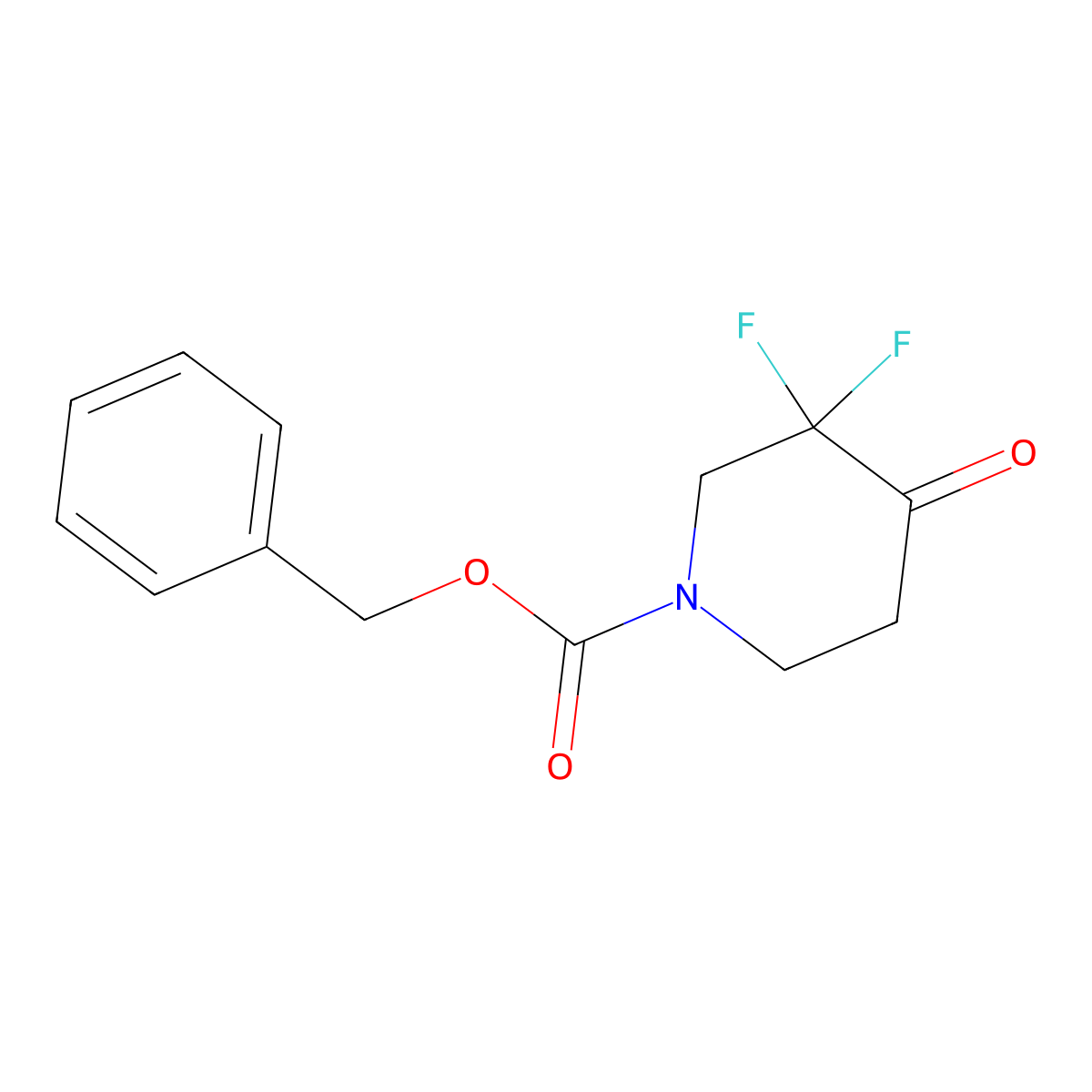 Benzyl 3,3-difluoro-4-oxopiperidine-1-carboxylate molecular structure, CAS 1283720-88-6