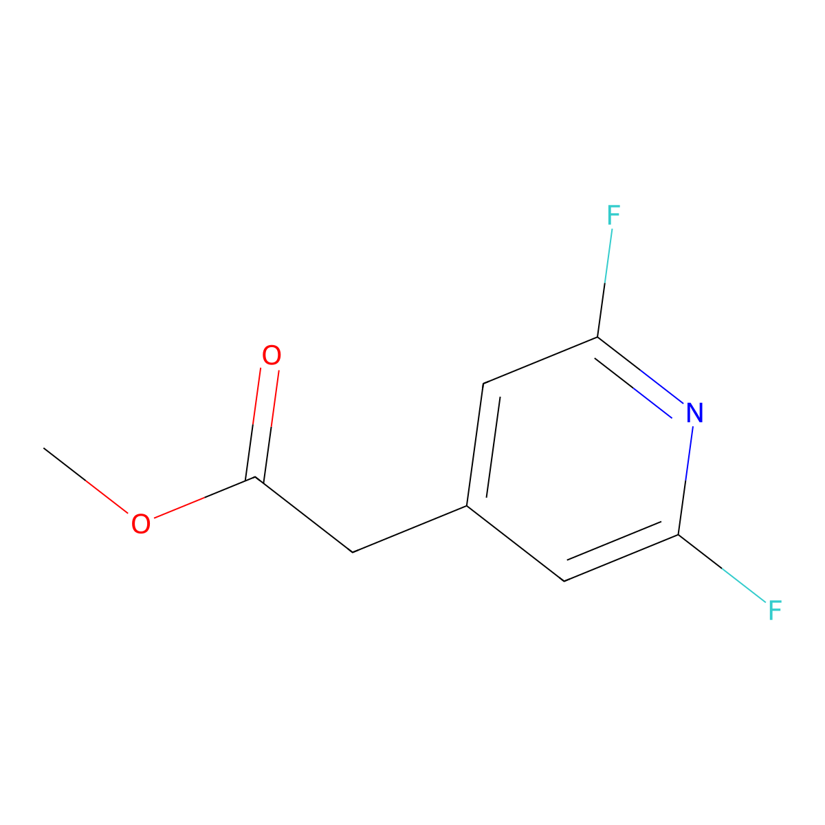 4-Pyridineacetic acid, 2,6-difluoro-, methyl ester molecular structure, CAS 1283720-89-7
