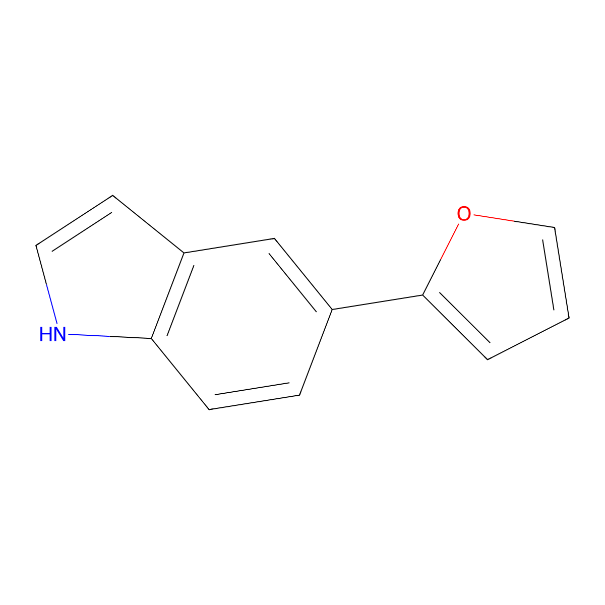 5-(furan-2-yl)-1H-indole molecular structure, CAS 128373-22-8