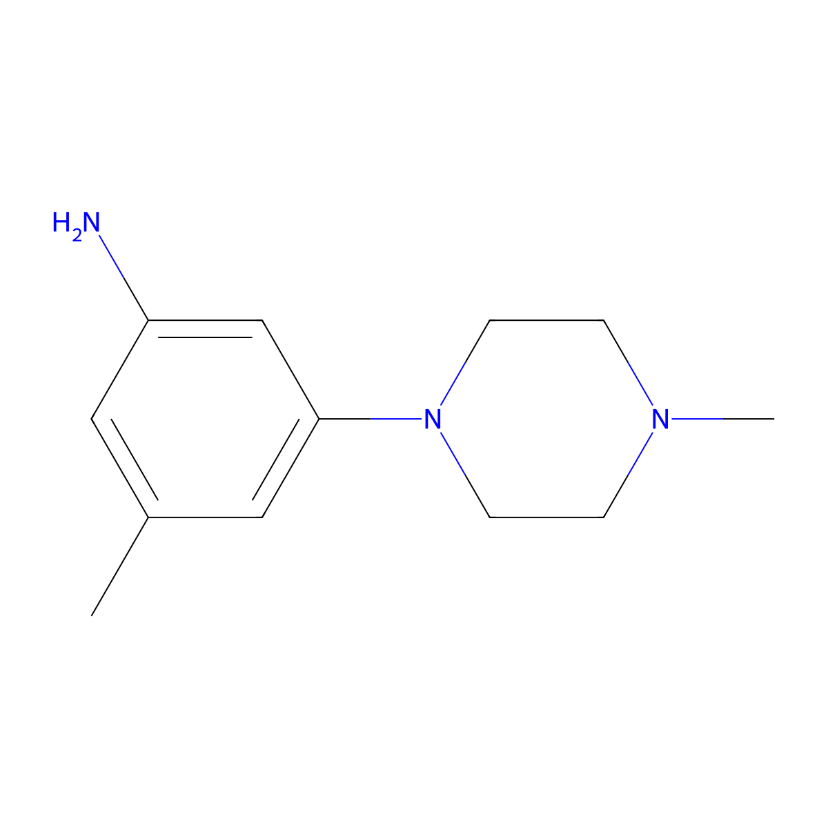 3-Methyl-5-(4-methylpiperazin-1-yl)aniline molecular structure, CAS 1283736-97-9