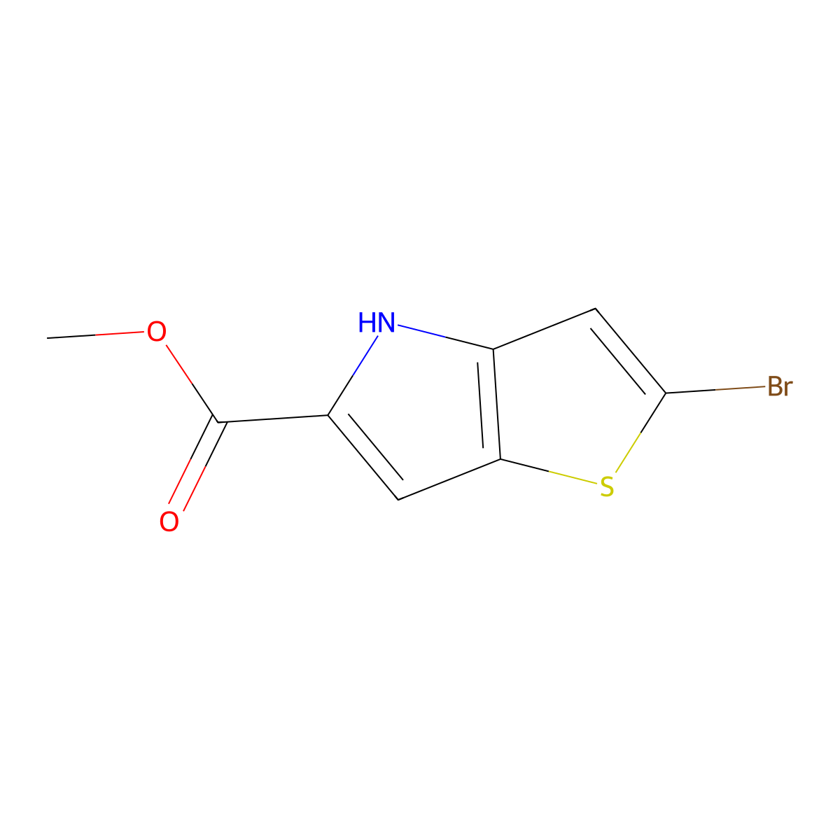 methyl 2-bromo-4H-thieno[3,2-b]pyrrole-5-carboxylate molecular structure, CAS 1283737-10-9