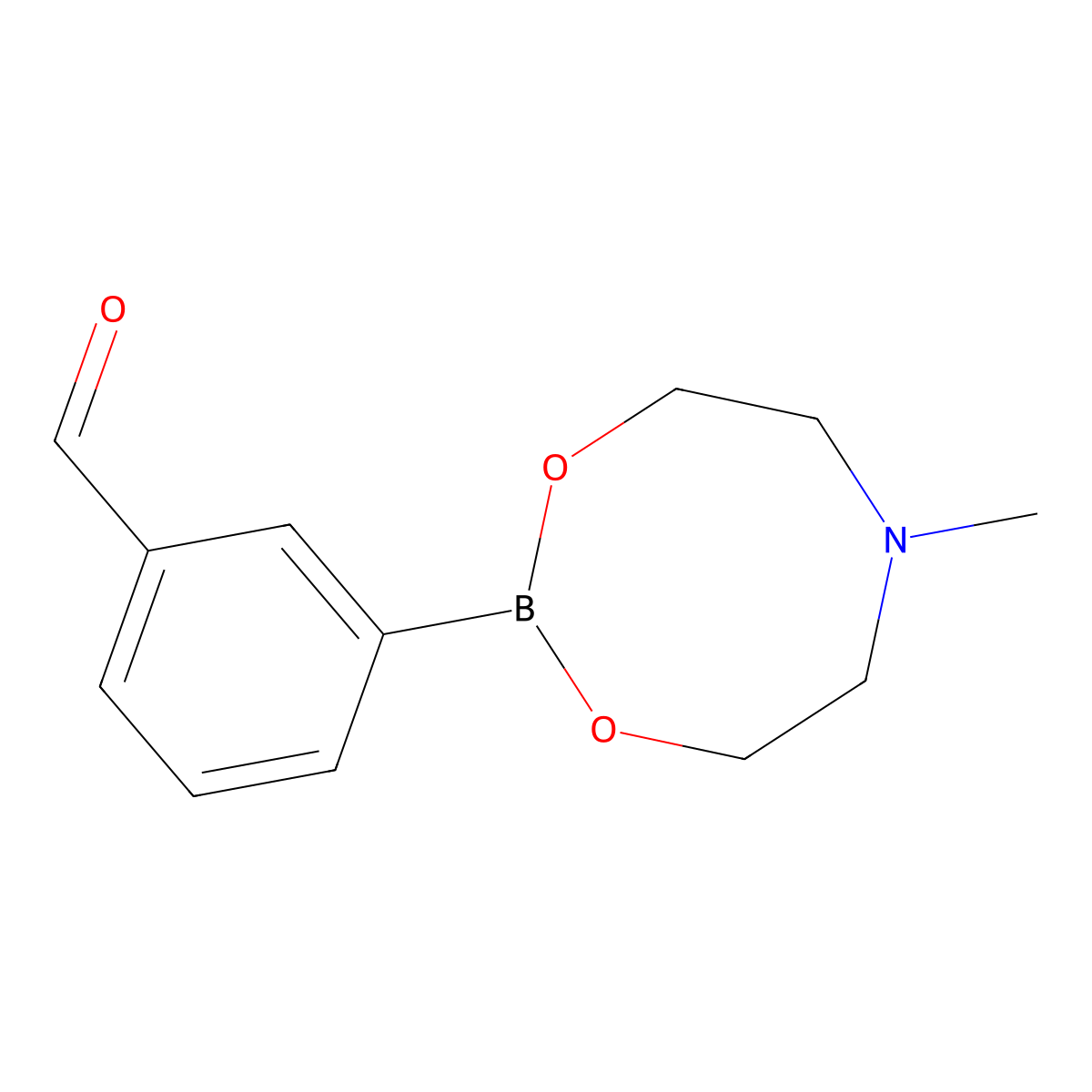 3-(6-Methyl-1,3,6,2-dioxazaborocan-2-yl)benzaldehyde molecular structure, CAS 128376-72-7