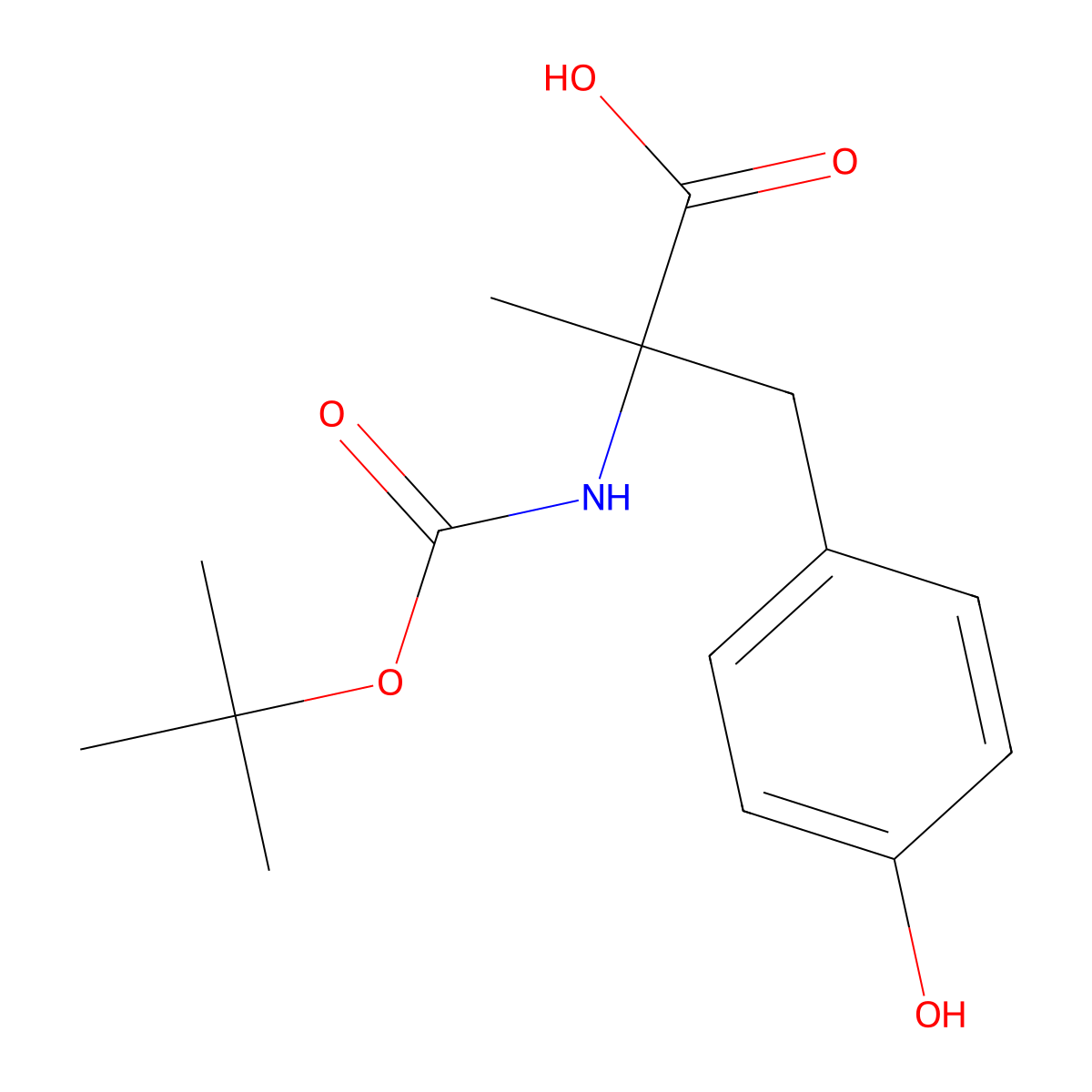 (2R)-2-{[(tert-butoxy)carbonyl]amino}-3-(4-hydroxyphenyl)-2-methylpropanoic acid molecular structure, CAS 1283766-35-7