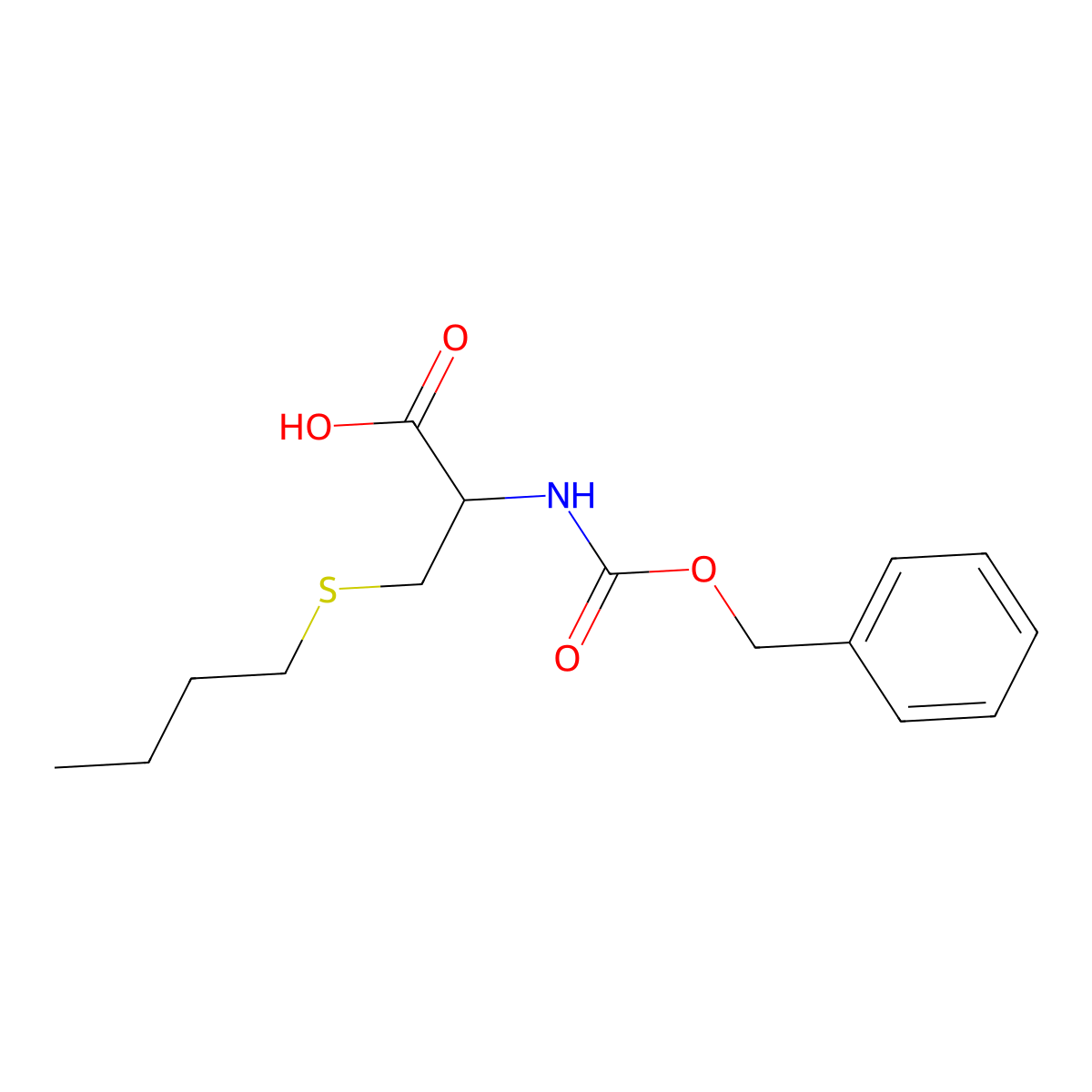 (2R)-2-{[(benzyloxy)carbonyl]amino}-3-(butylsulfanyl)propanoic acid molecular structure, CAS 1283766-45-9
