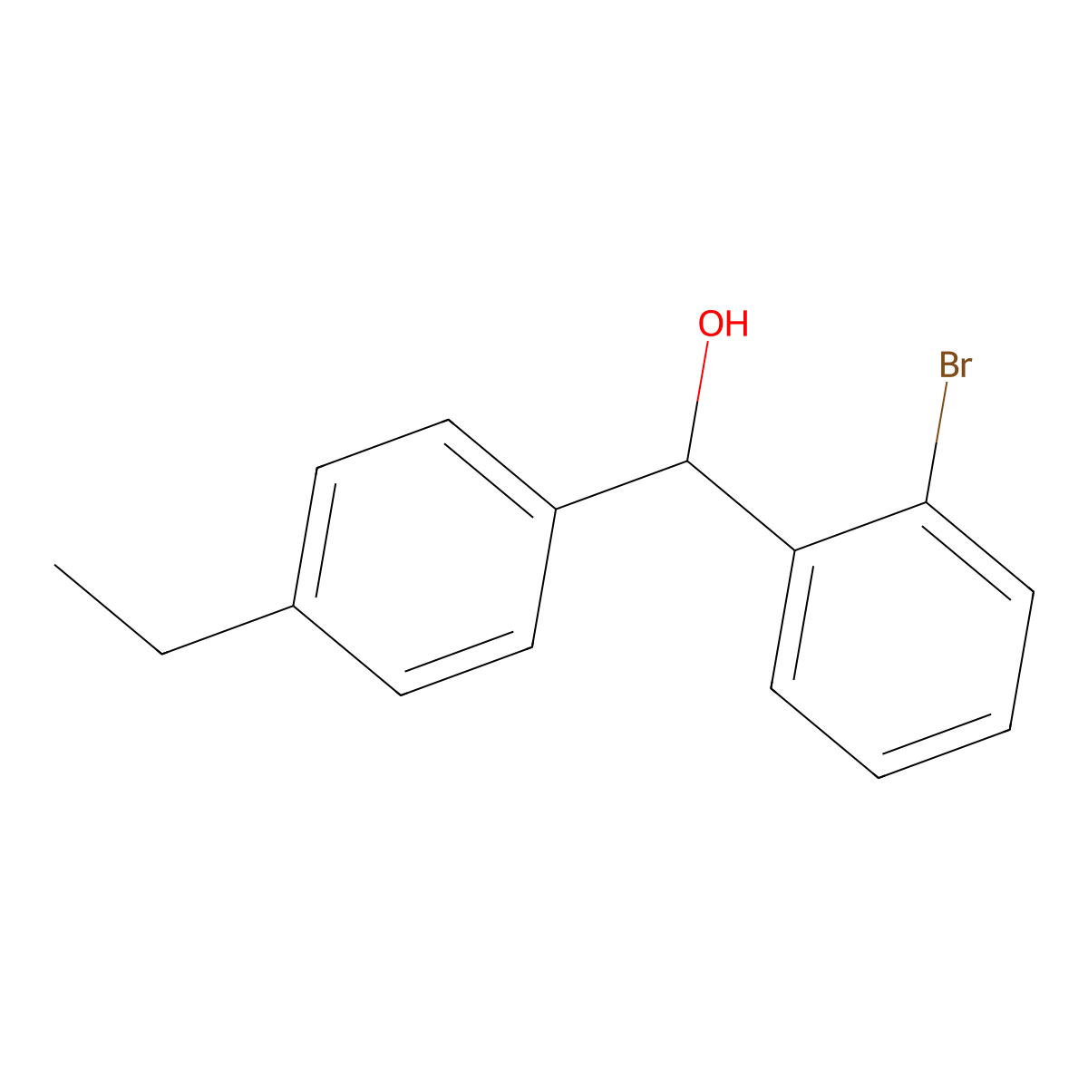 (2-Bromophenyl)(4-ethylphenyl)methanol molecular structure, CAS 1283769-67-4