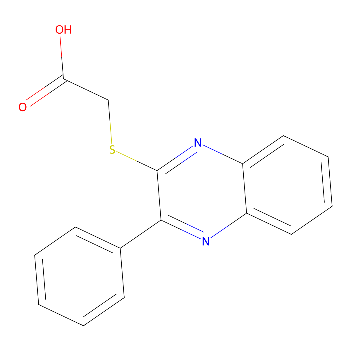 2-[(3-Phenylquinoxalin-2-yl)sulfanyl]acetic acid molecular structure, CAS 128381-33-9