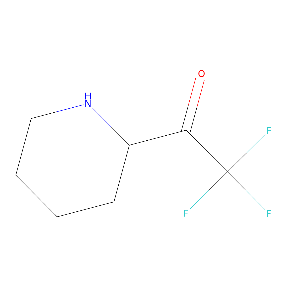 2,2,2-Trifluoro-1-(piperidin-2-yl)ethan-1-one molecular structure, CAS 1283851-23-9