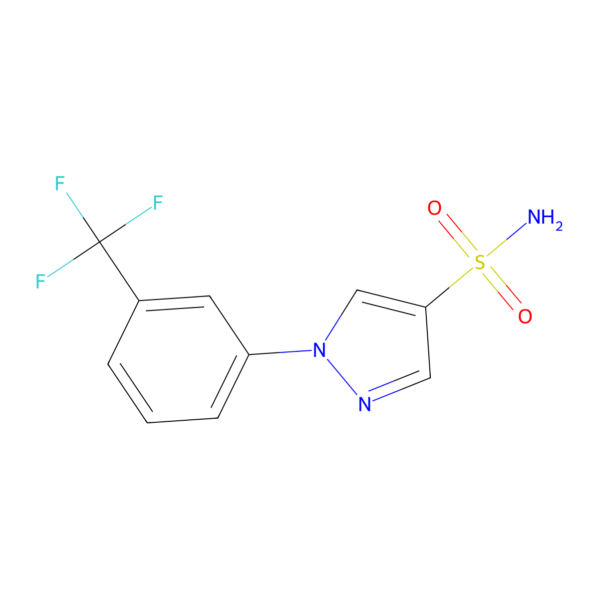 1-[3-(trifluoromethyl)phenyl]-1H-pyrazole-4-sulfonamide molecular structure, CAS 1283852-55-0