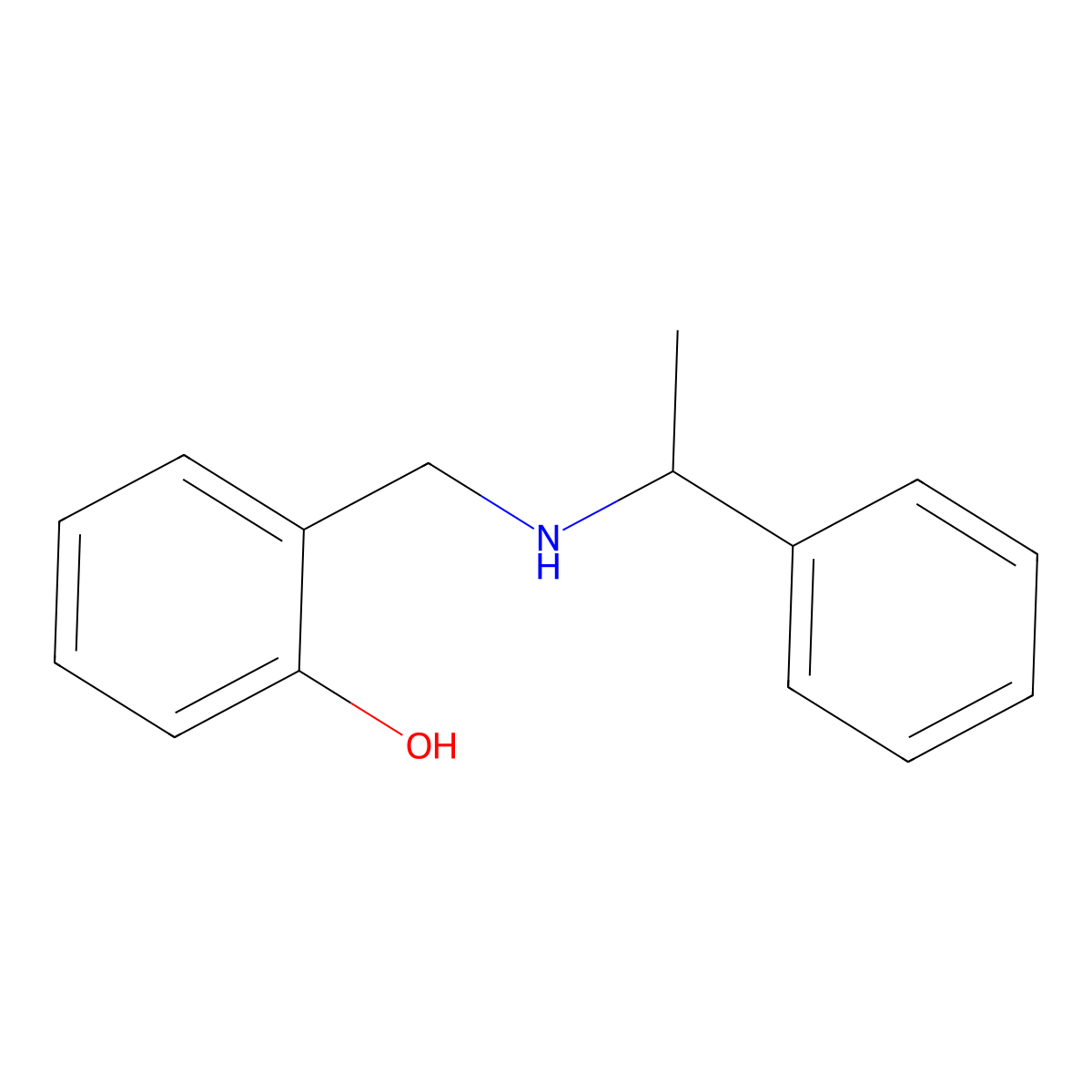 2-{[(1-Phenylethyl)amino]methyl}phenol molecular structure, CAS 128386-95-8
