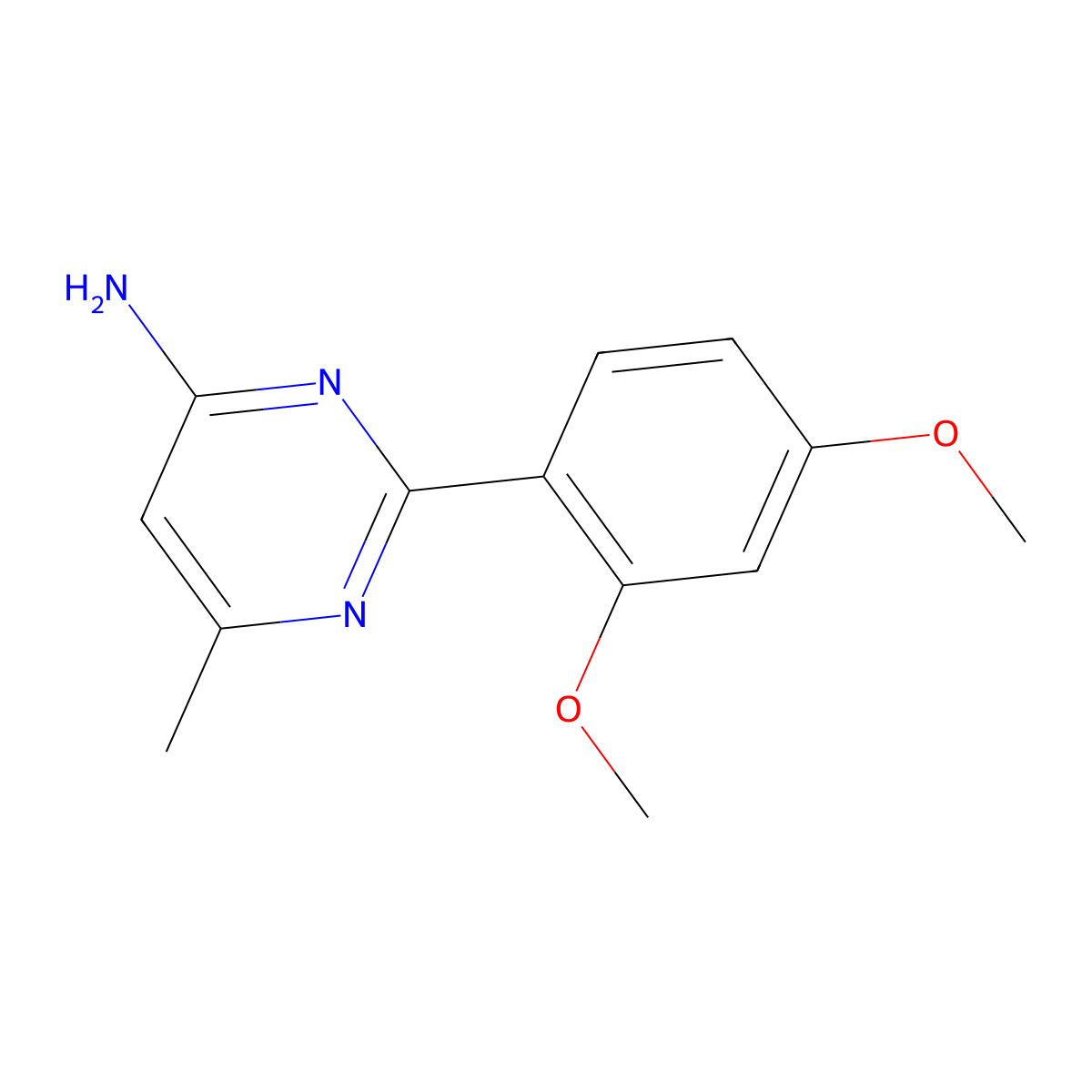 2-(2,4-Dimethoxyphenyl)-6-methylpyrimidin-4-amine molecular structure, CAS 1283872-59-2