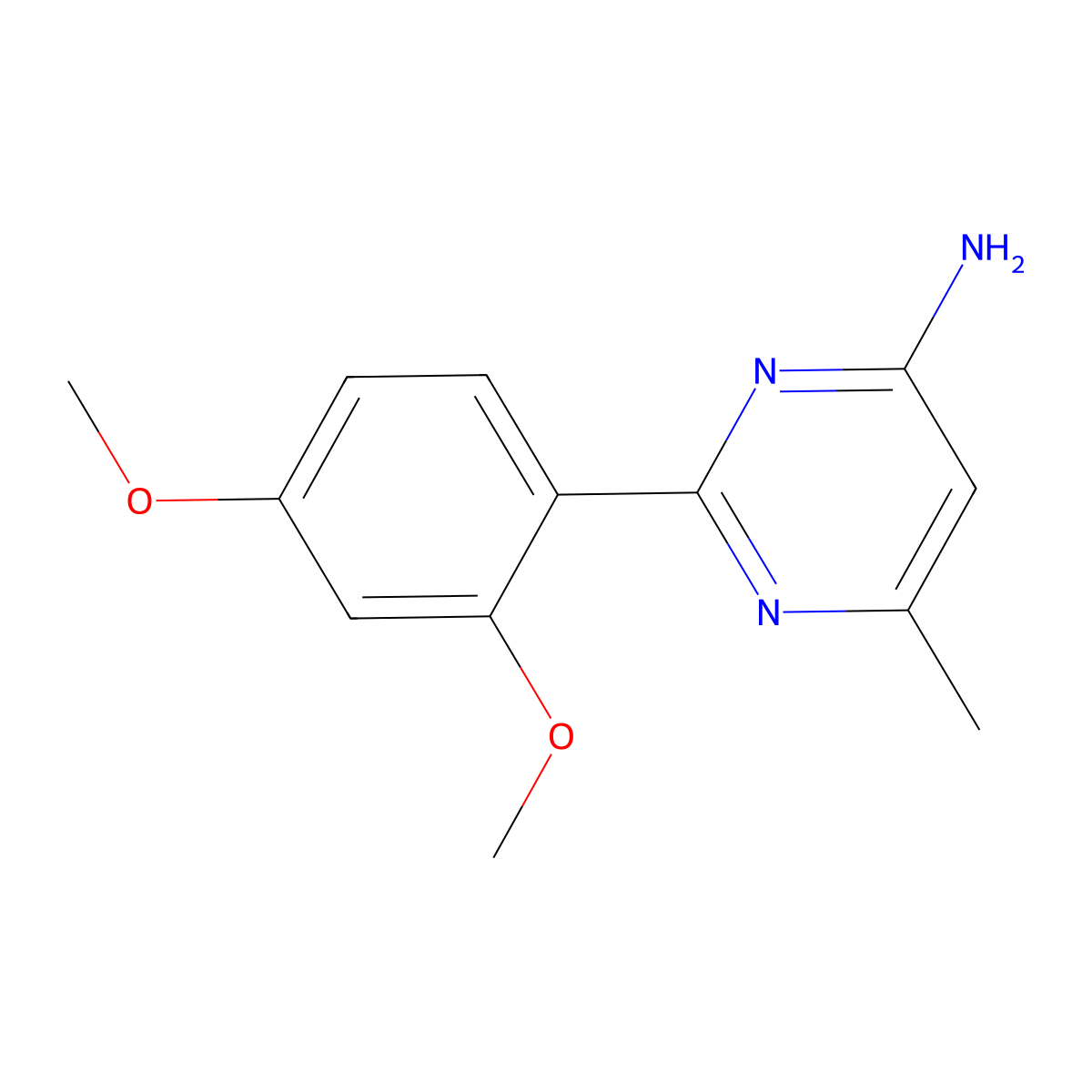 2-(2,4-Dimethoxyphenyl)-6-methylpyrimidin-4-amine molecular structure, CAS 1283872-59-2
