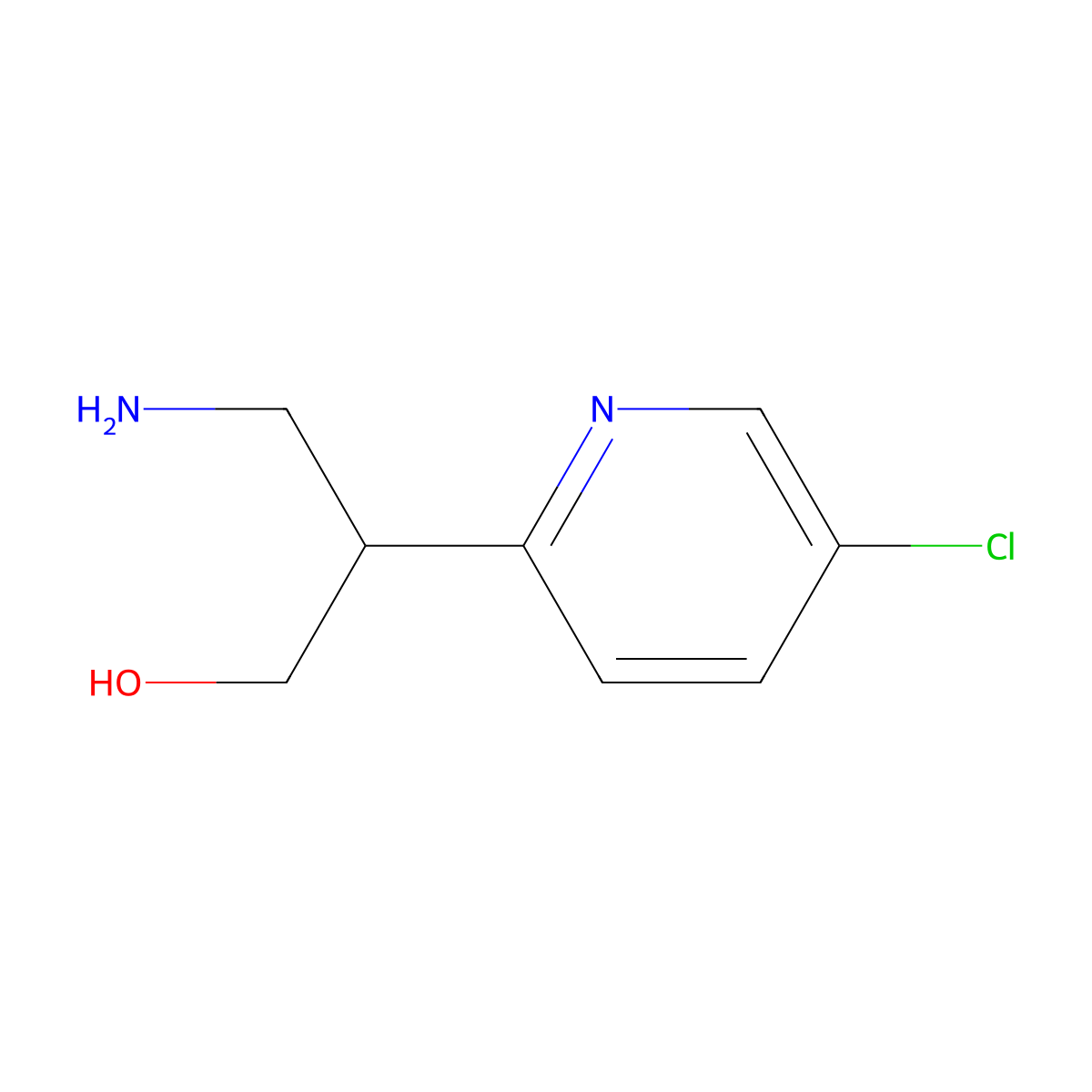 3-Amino-2-(5-chloropyridin-2-yl)propan-1-ol molecular structure, CAS 1283877-49-5