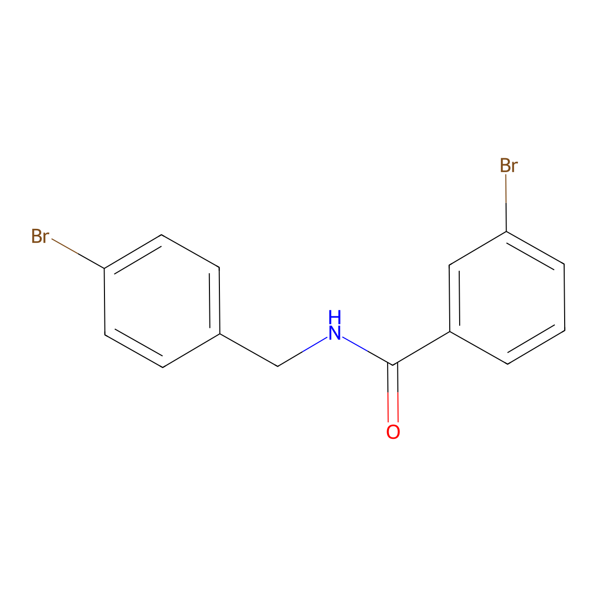 3-bromo-N-[(4-bromophenyl)methyl]benzamide molecular structure, CAS 1283886-27-0
