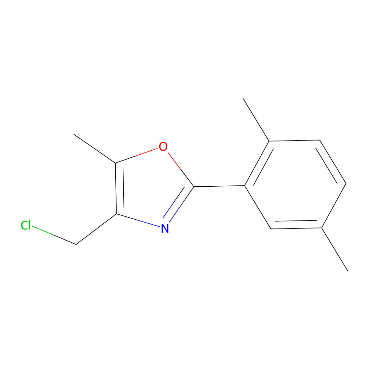 4-(Chloromethyl)-2-(2,5-dimethylphenyl)-5-methyl-1,3-oxazole molecular structure, CAS 1283892-96-5