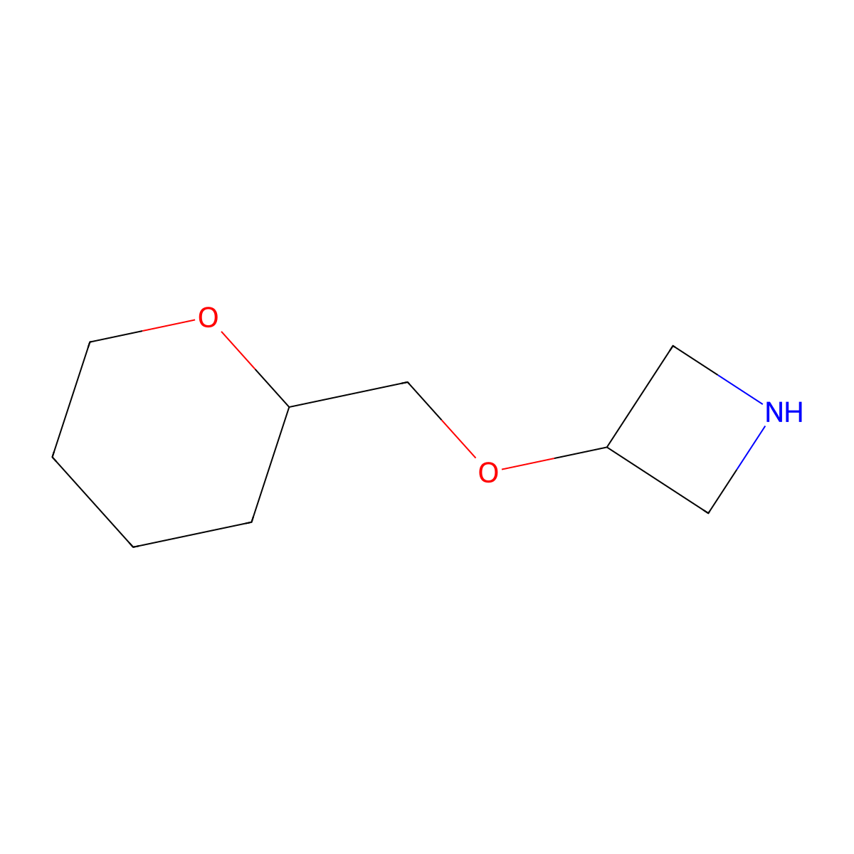 3-[(Oxan-2-yl)methoxy]azetidine molecular structure, CAS 1283947-26-1