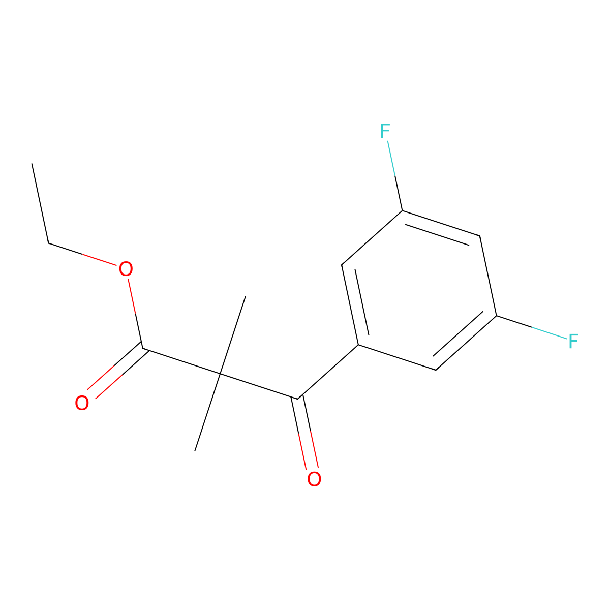 Ethyl 3-(3,5-difluorophenyl)-2,2-dimethyl-3-oxopropanoate molecular structure, CAS 1283953-42-3