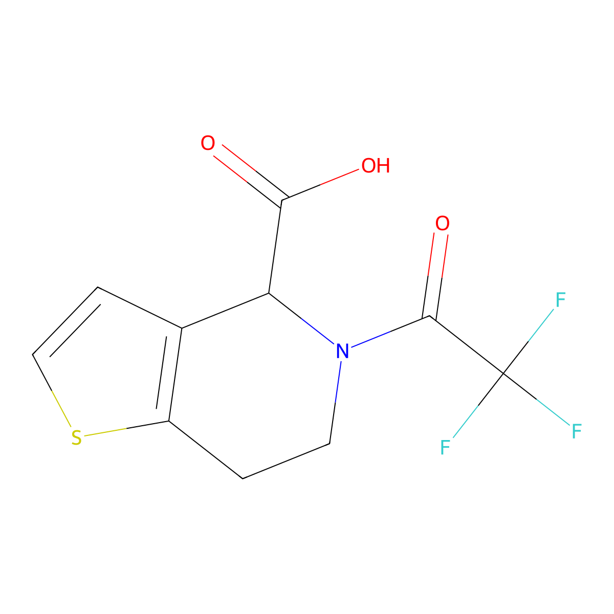 5-(trifluoroacetyl)-4H,5H,6H,7H-thieno[3,2-c]pyridine-4-carboxylic acid molecular structure, CAS 1283959-30-7