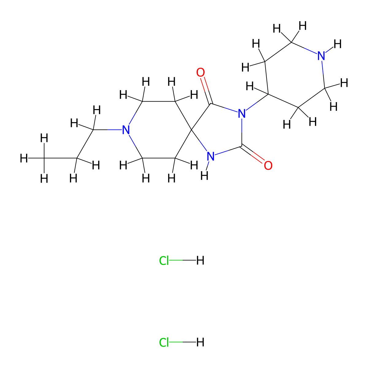 3-(Piperidin-4-yl)-8-propyl-1,3,8-triazaspiro[4.5]decane-2,4-dione dihydrochloride molecular structure, CAS 1283962-90-2