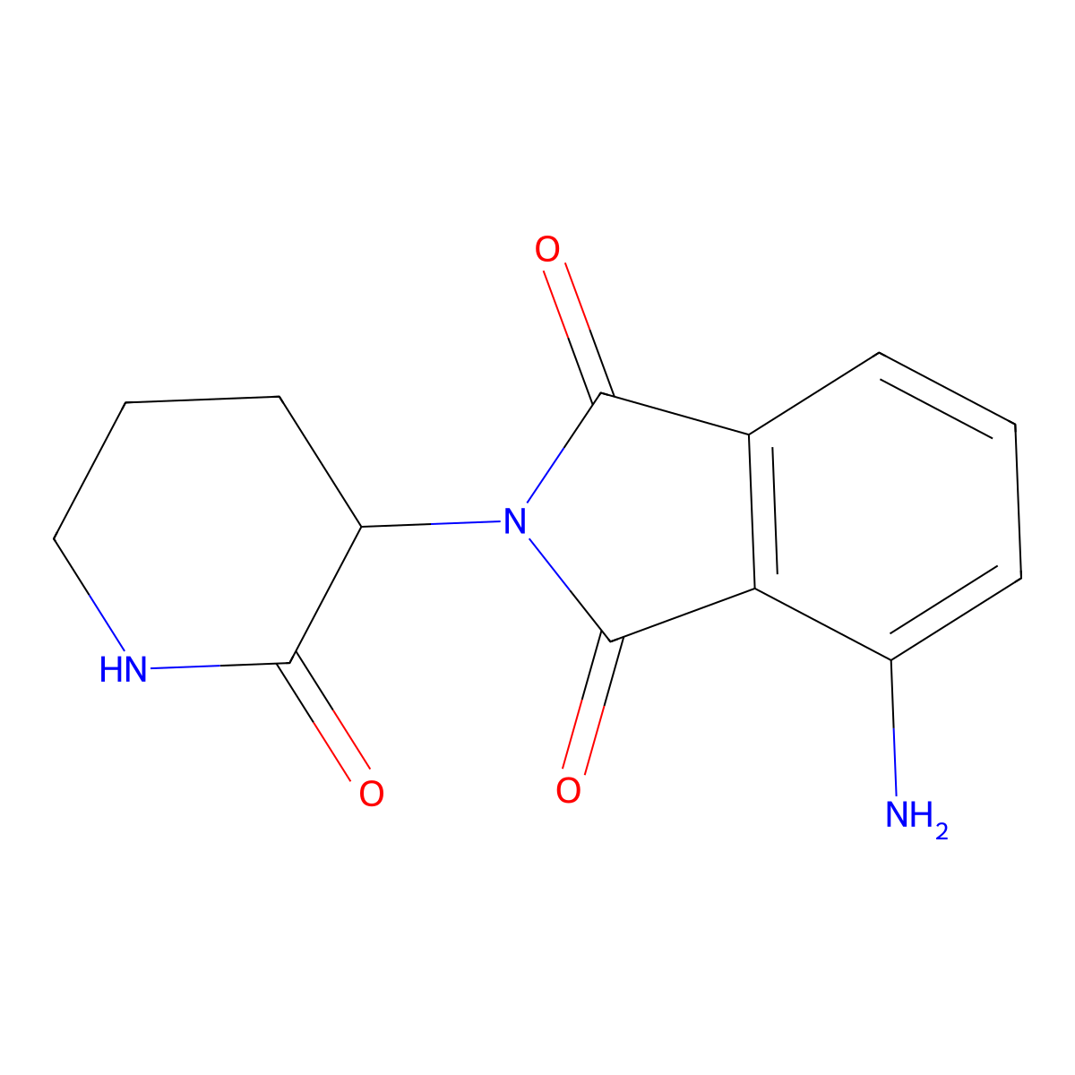 4-amino-2-(2-oxopiperidin-3-yl)-2,3-dihydro-1H-isoindole-1,3-dione molecular structure, CAS 1283964-17-9