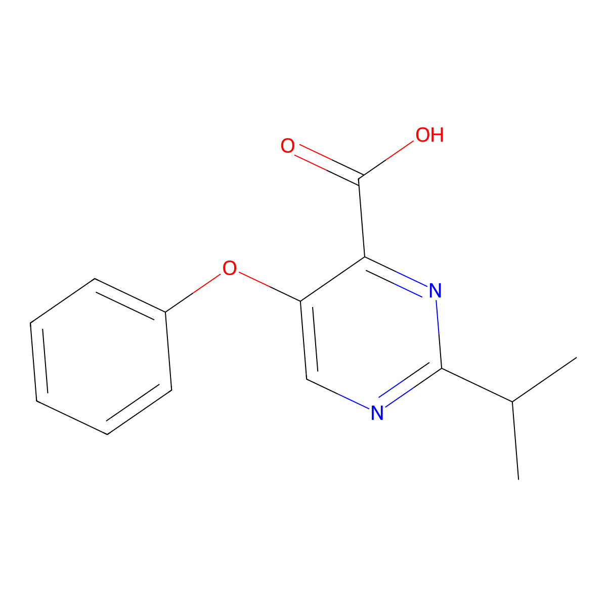 5-Phenoxy-2-(propan-2-yl)pyrimidine-4-carboxylic acid molecular structure, CAS 1283964-48-6