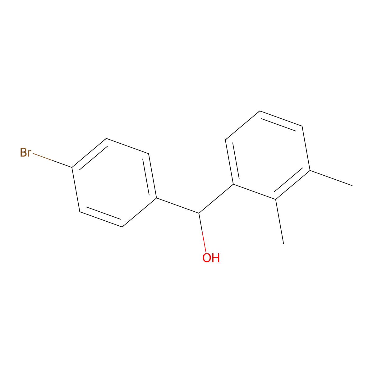 (4-Bromophenyl)(2,3-dimethylphenyl)methanol molecular structure, CAS 1283988-66-8