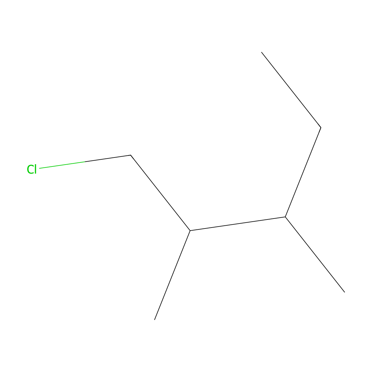 1-Chloro-2,3-dimethylpentane molecular structure, CAS 128399-44-0