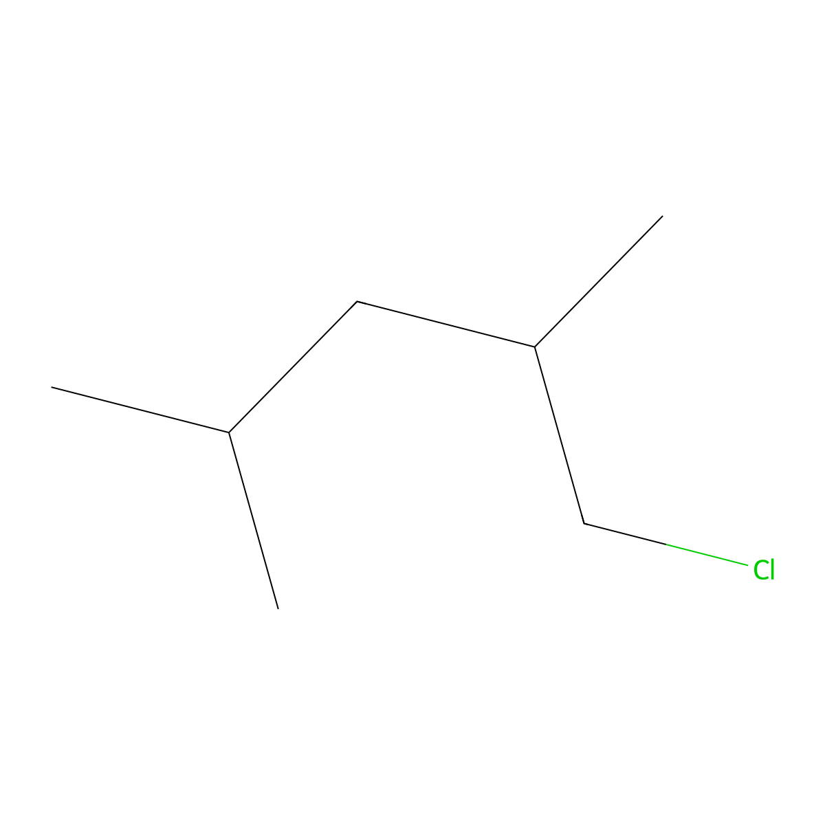 1-Chloro-2,4-dimethylpentane molecular structure, CAS 128399-45-1