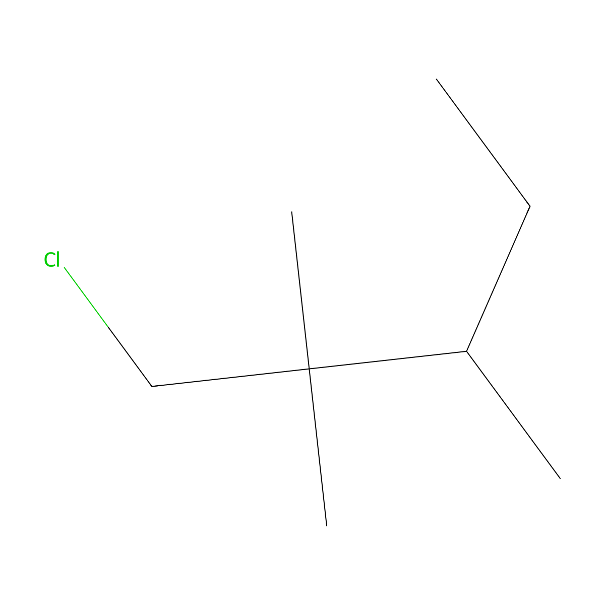 1-Chloro-2,2,3-trimethylpentane molecular structure, CAS 128399-97-3