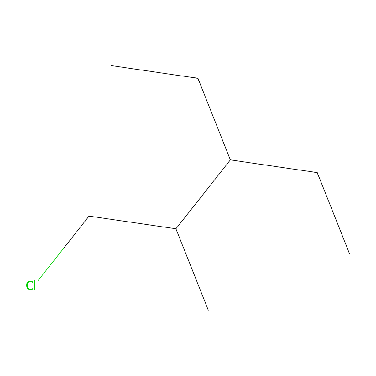 1-Chloro-3-ethyl-2-methylpentane molecular structure, CAS 128400-06-6