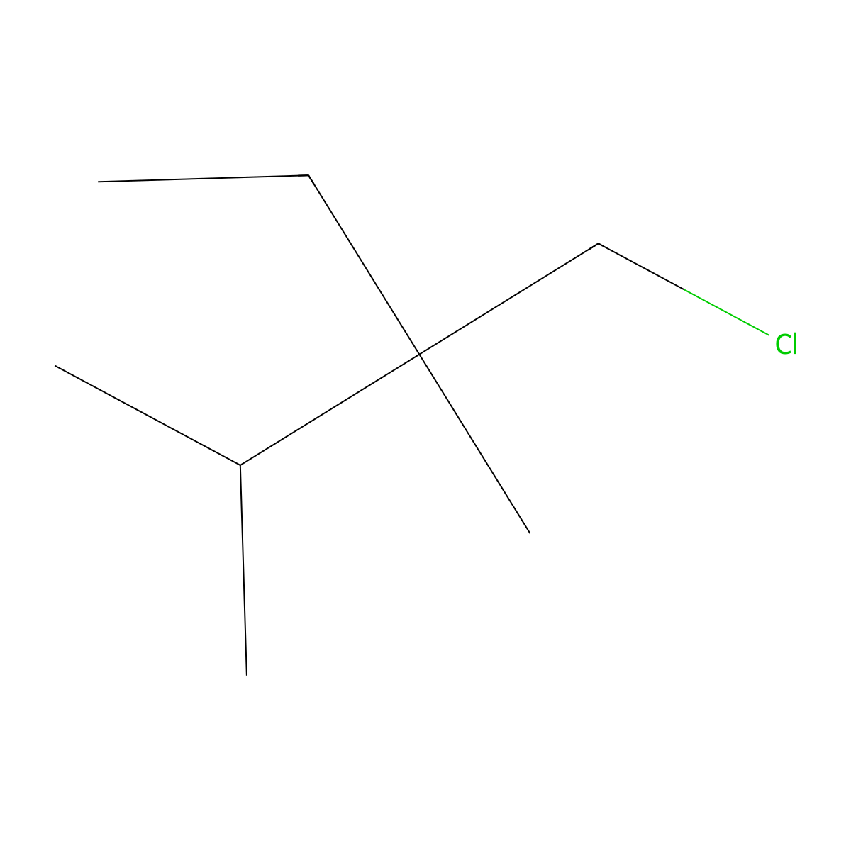 3-(Chloromethyl)-2,3-dimethylpentane molecular structure, CAS 128400-07-7