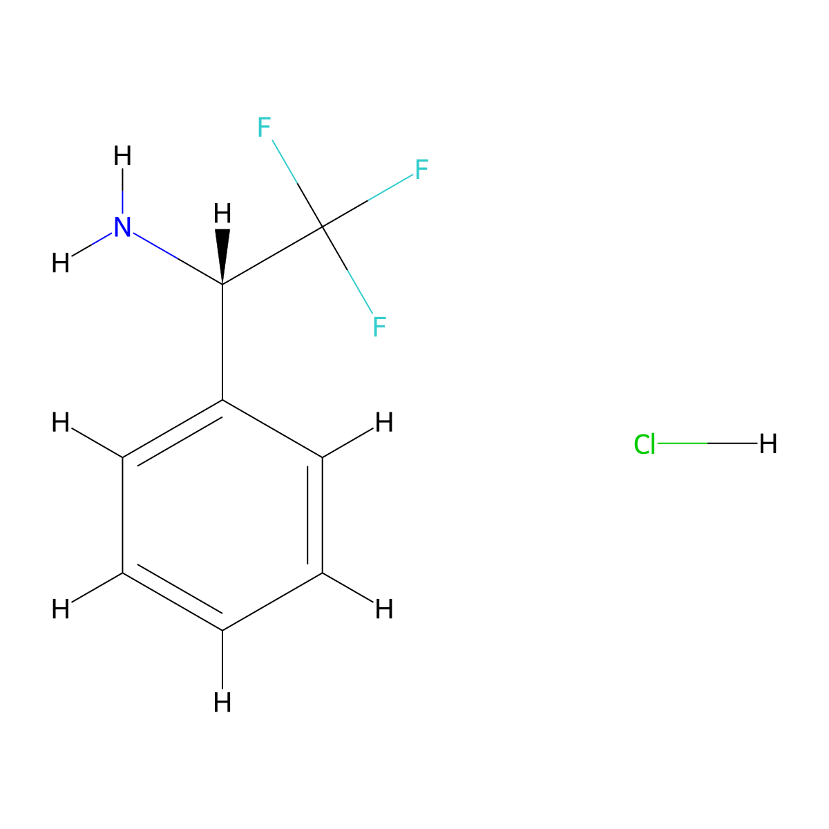 (S)-2,2,2-Trifluoro-1-phenylethanamine hydrochloride molecular structure, CAS 128404-37-5