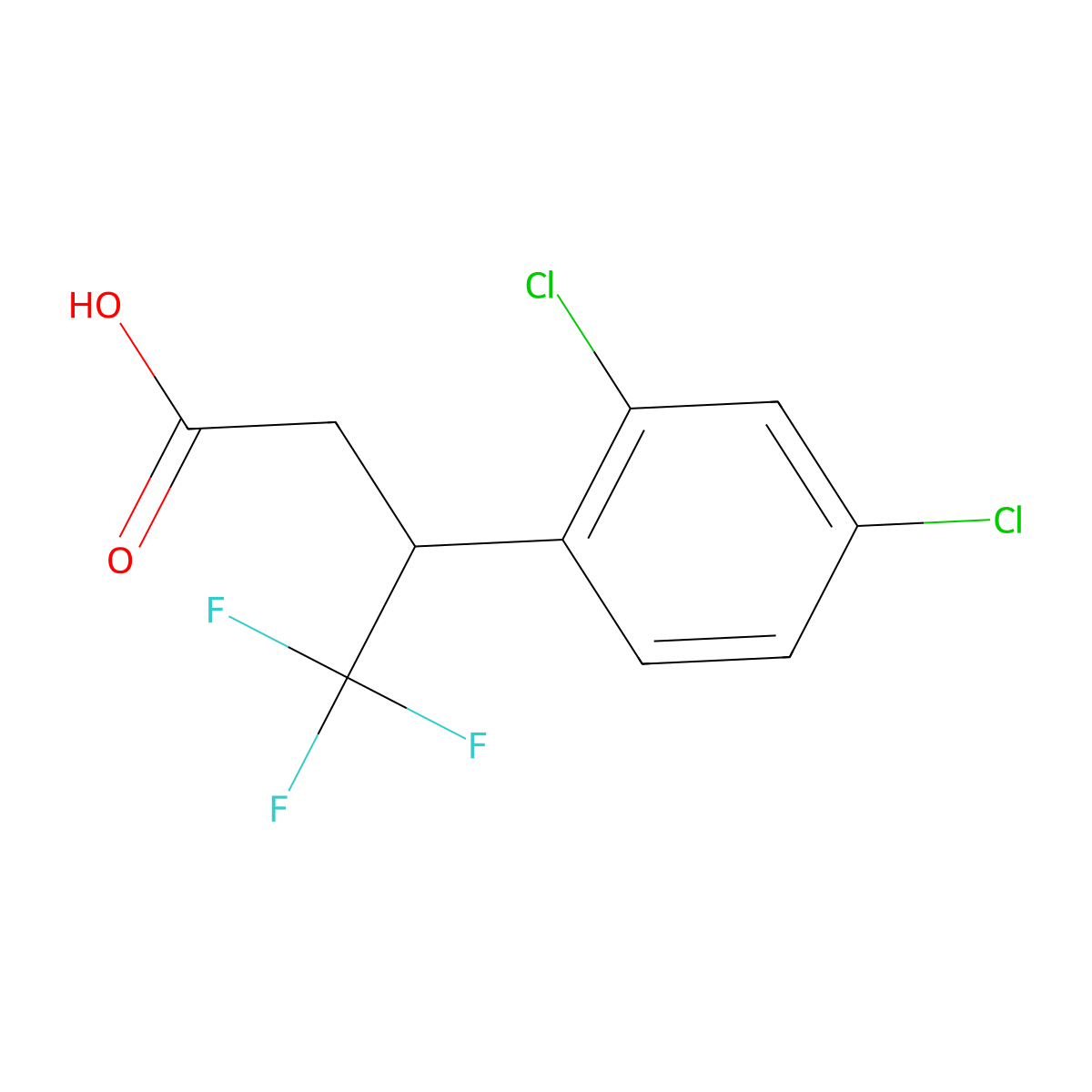 3-(2,4-Dichlorophenyl)-4,4,4-trifluorobutanoic acid molecular structure, CAS 1284040-10-3