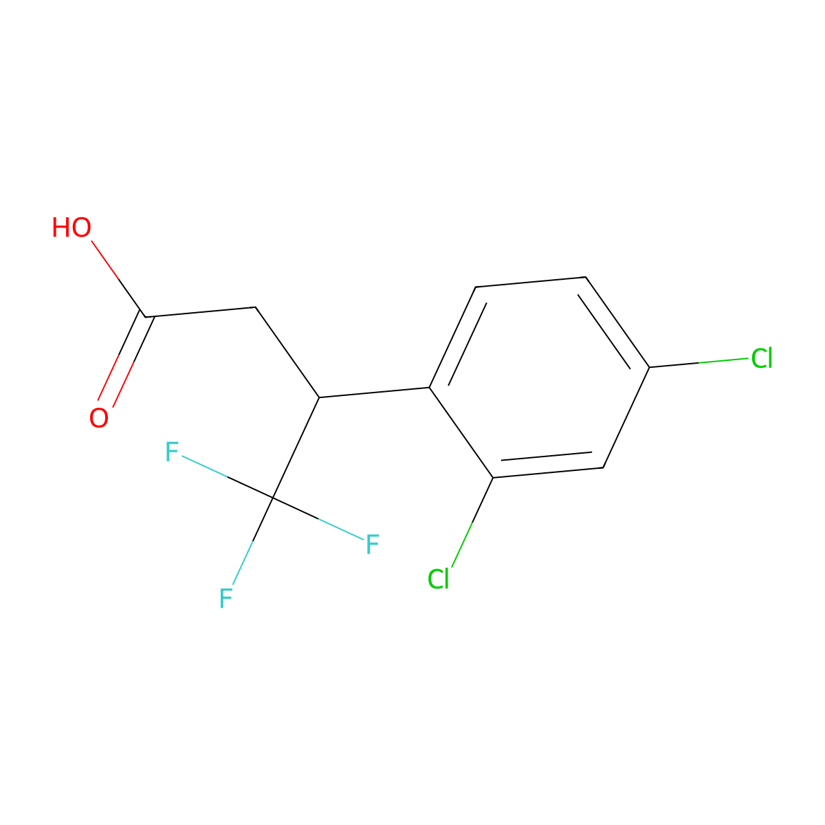 3-(2,4-Dichlorophenyl)-4,4,4-trifluorobutanoic acid molecular structure, CAS 1284040-10-3