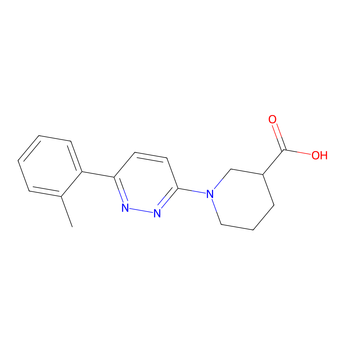 1-[6-(2-Methylphenyl)pyridazin-3-YL]piperidine-3-carboxylic acid molecular structure, CAS 1284048-95-8